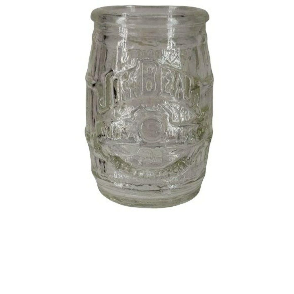 Jim beam glass‎ barrel shaped 200th shot glass liquor 1 oz